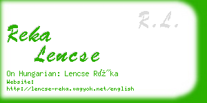 reka lencse business card